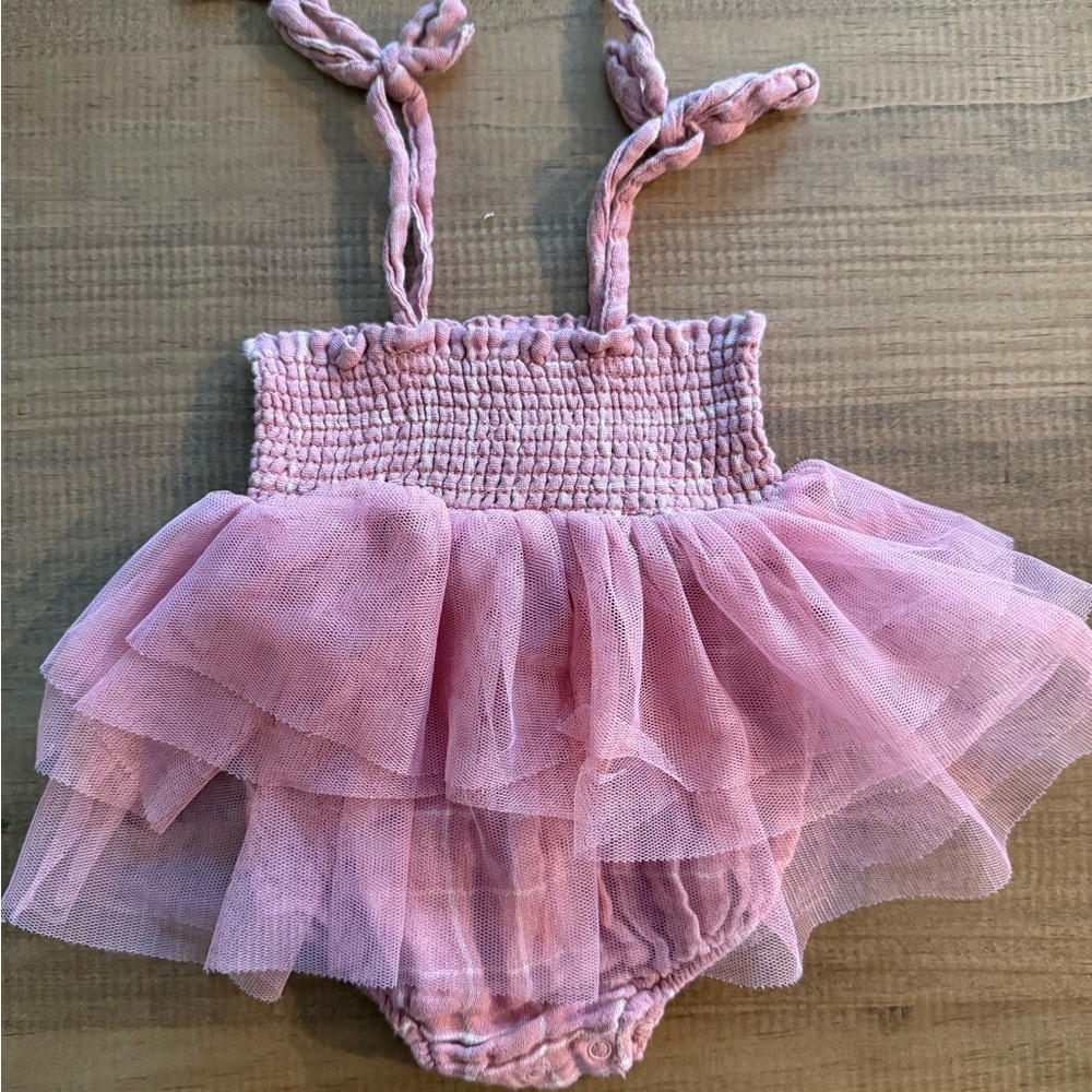 Angel Dear Blush Tulle Baby Bubble Romper - 0-6 mo